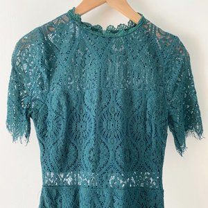 Lulu's Remarkable Forest Green Lace Dress Size S